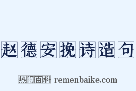 赵德安挽诗造句是什么意思的图片